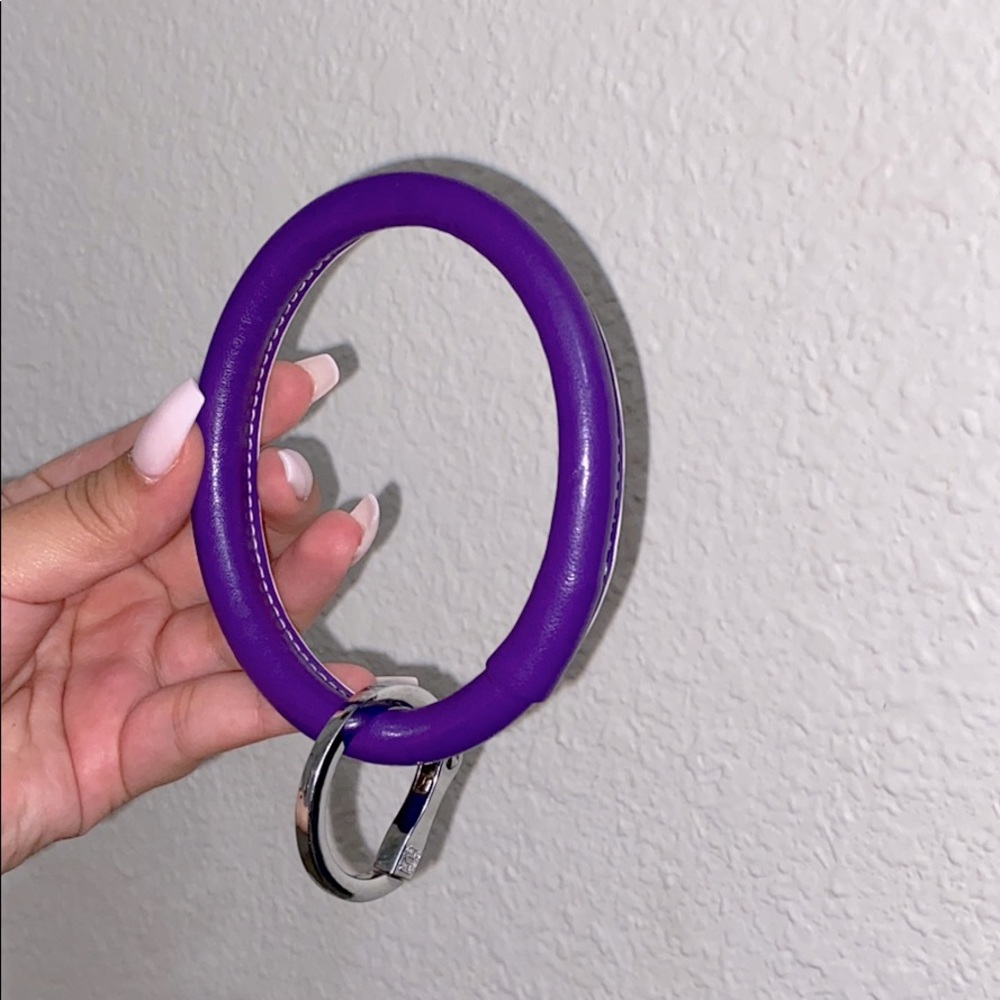 Leather purple O-Ring key